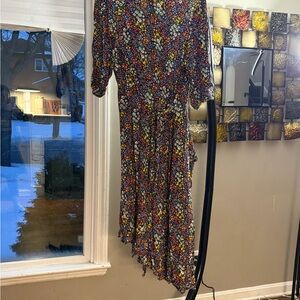 Vibrant Asymmetrical Floral Dress